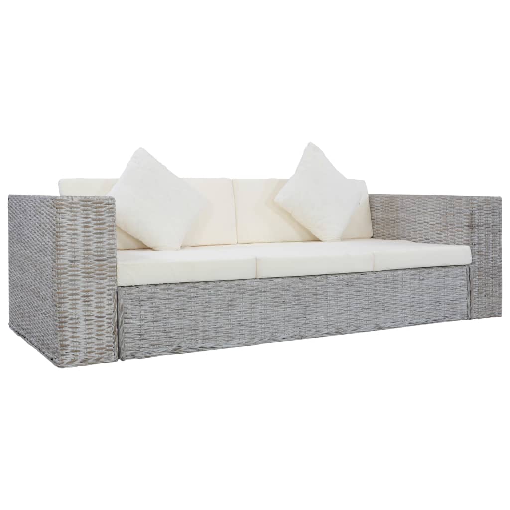 vidaXL 2-Sitzer Sofa Echtes Rattan