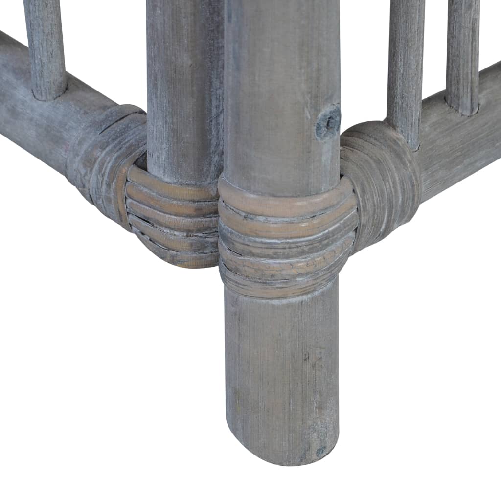 vidaXL Esszimmerstühle mit Kissen 2 Stk. Grau Natürliches Rattan