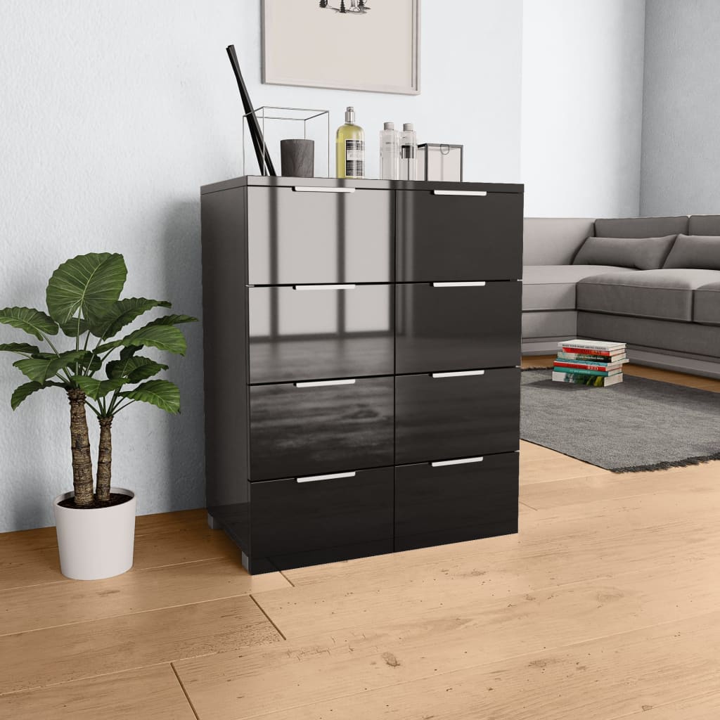 vidaXL Sideboard Hochglanz-Weiß 60x35x80 cm Holzwerkstoff