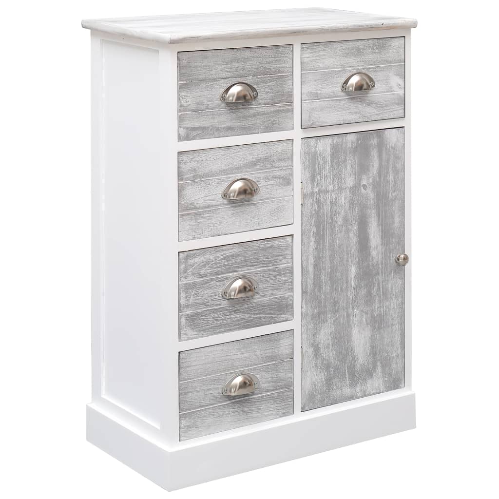 vidaXL Sideboard mit 10 Schubladen Grau 113x30x79 cm Holz