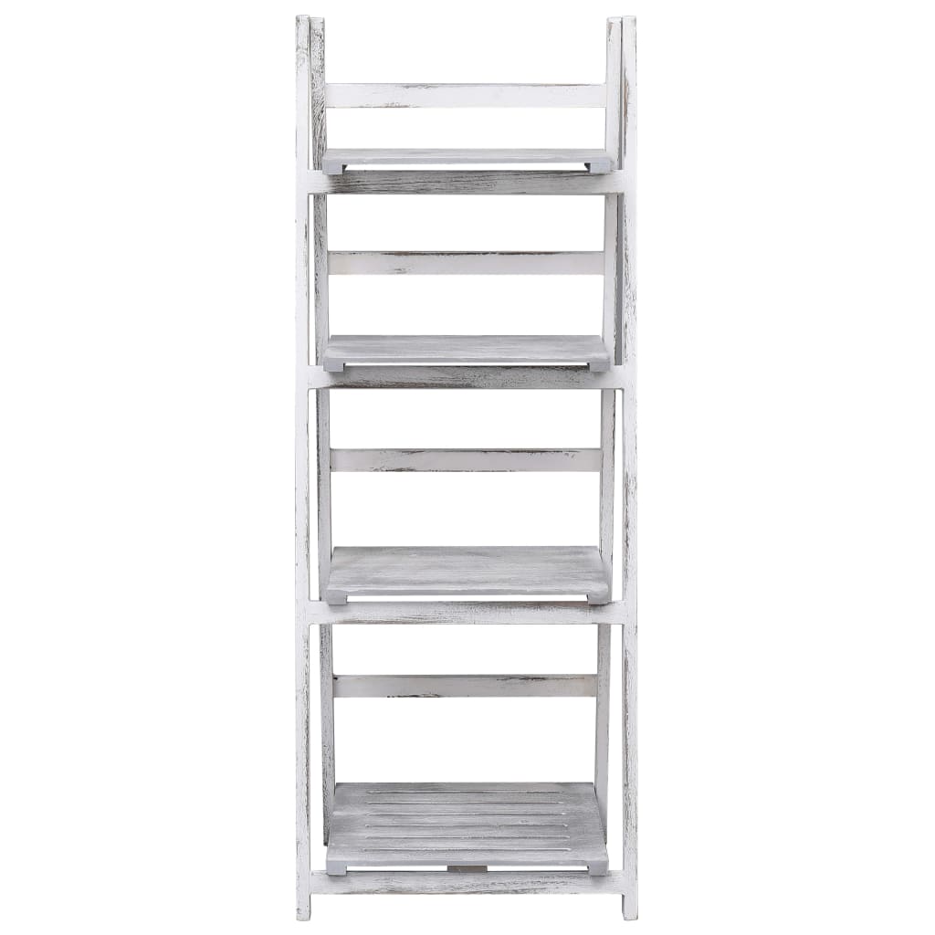 vidaXL 4-stufiger Blumenständer Grau 43×33×113 cm Holz