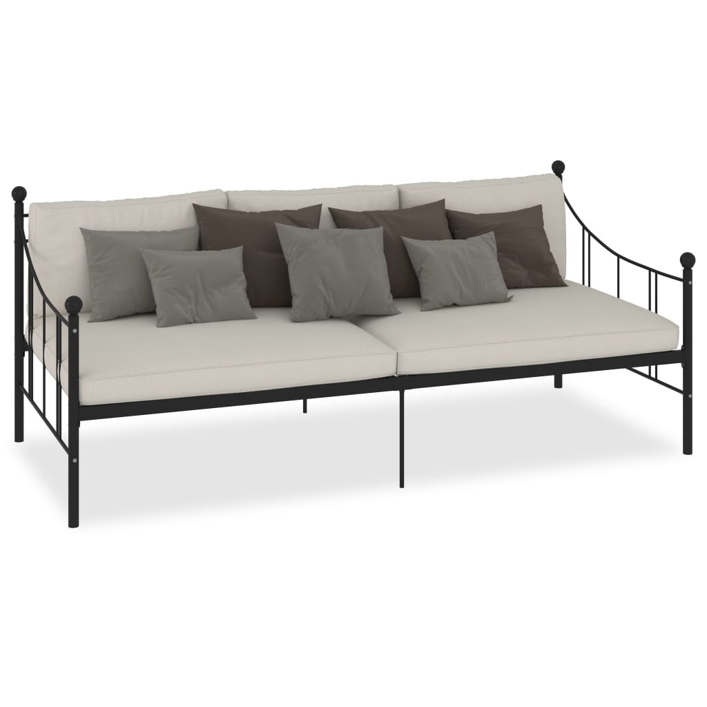 vidaXL Tagesbett-Rahmen Schwarz Metall 90×200 cm