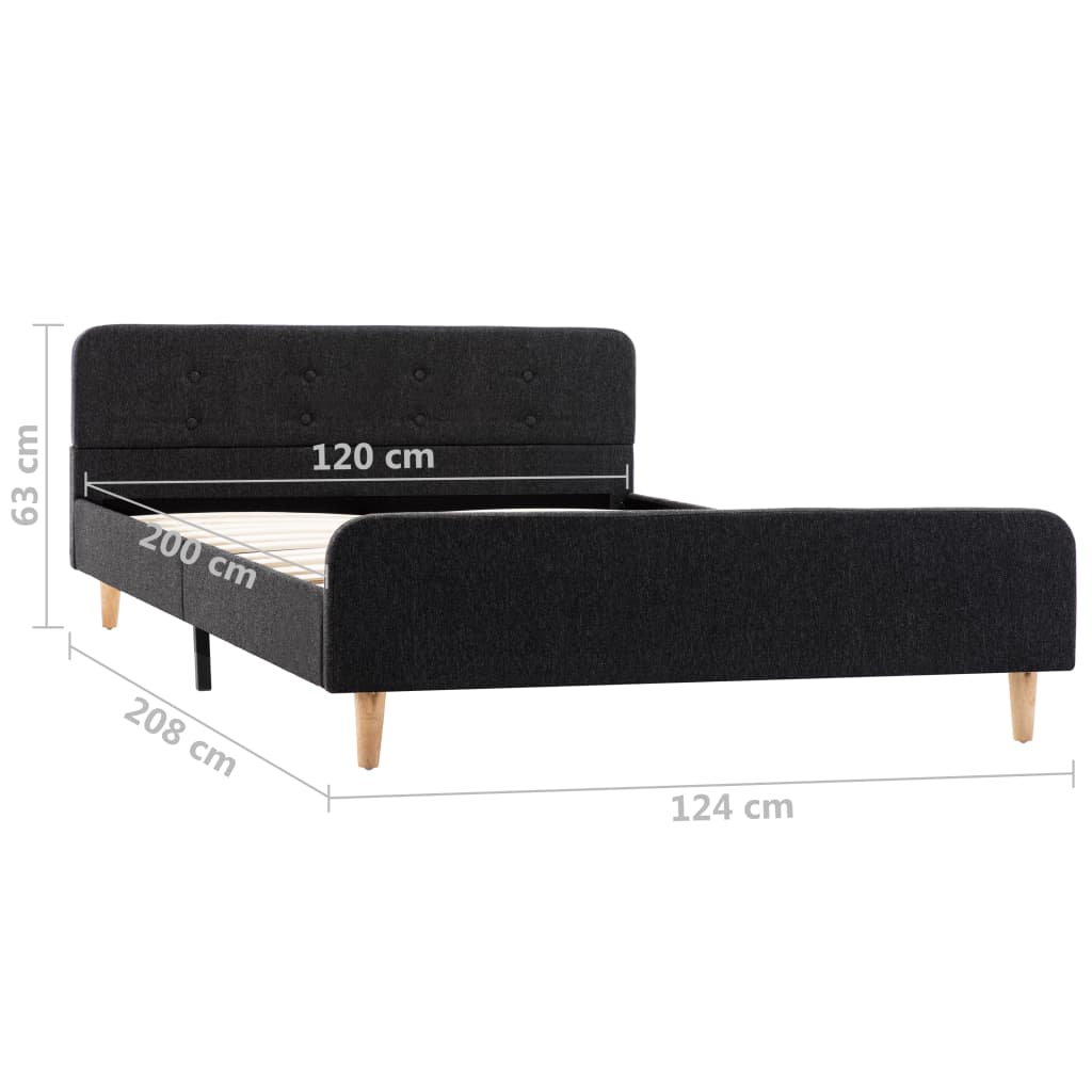 vidaXL Bettgestell Dunkelgrau Sackleinen 120x200 cm