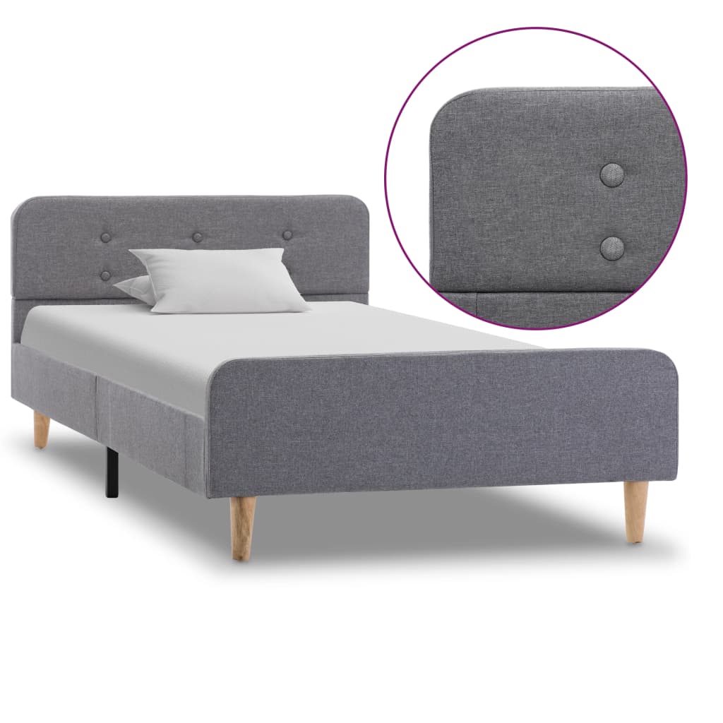 vidaXL Bettgestell Dunkelgrau Sackleinen 120x200 cm