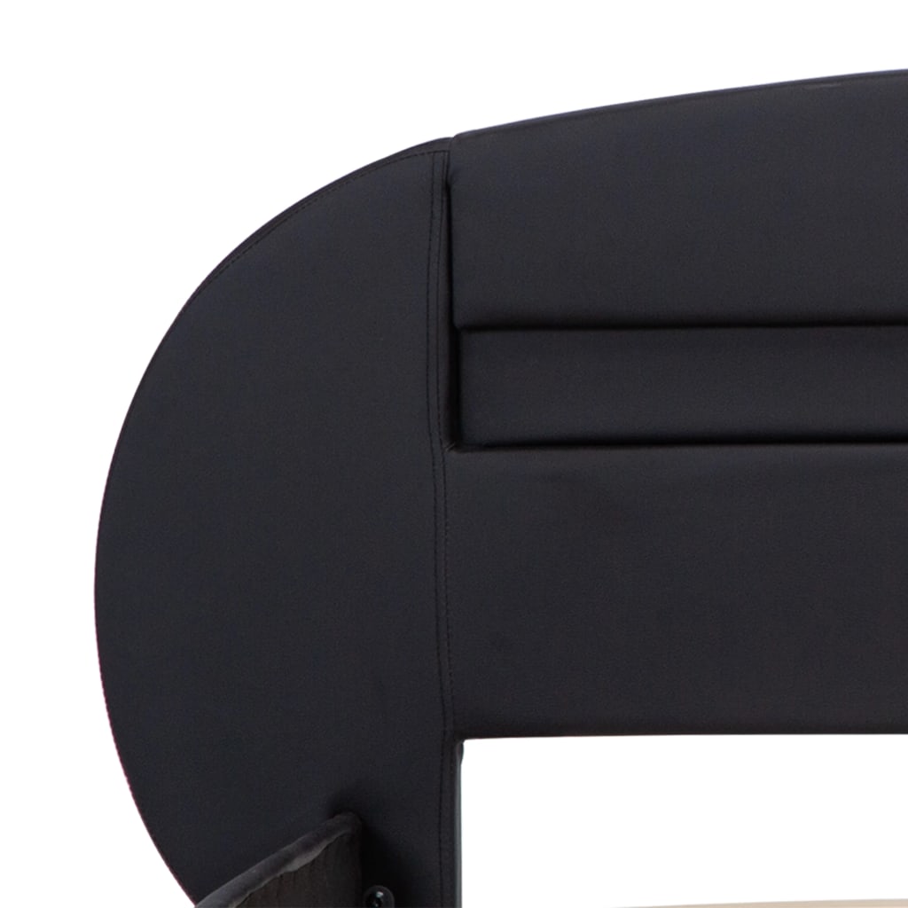 vidaXL Bettgestell mit LED Schwarz Kunstleder 180x200 cm