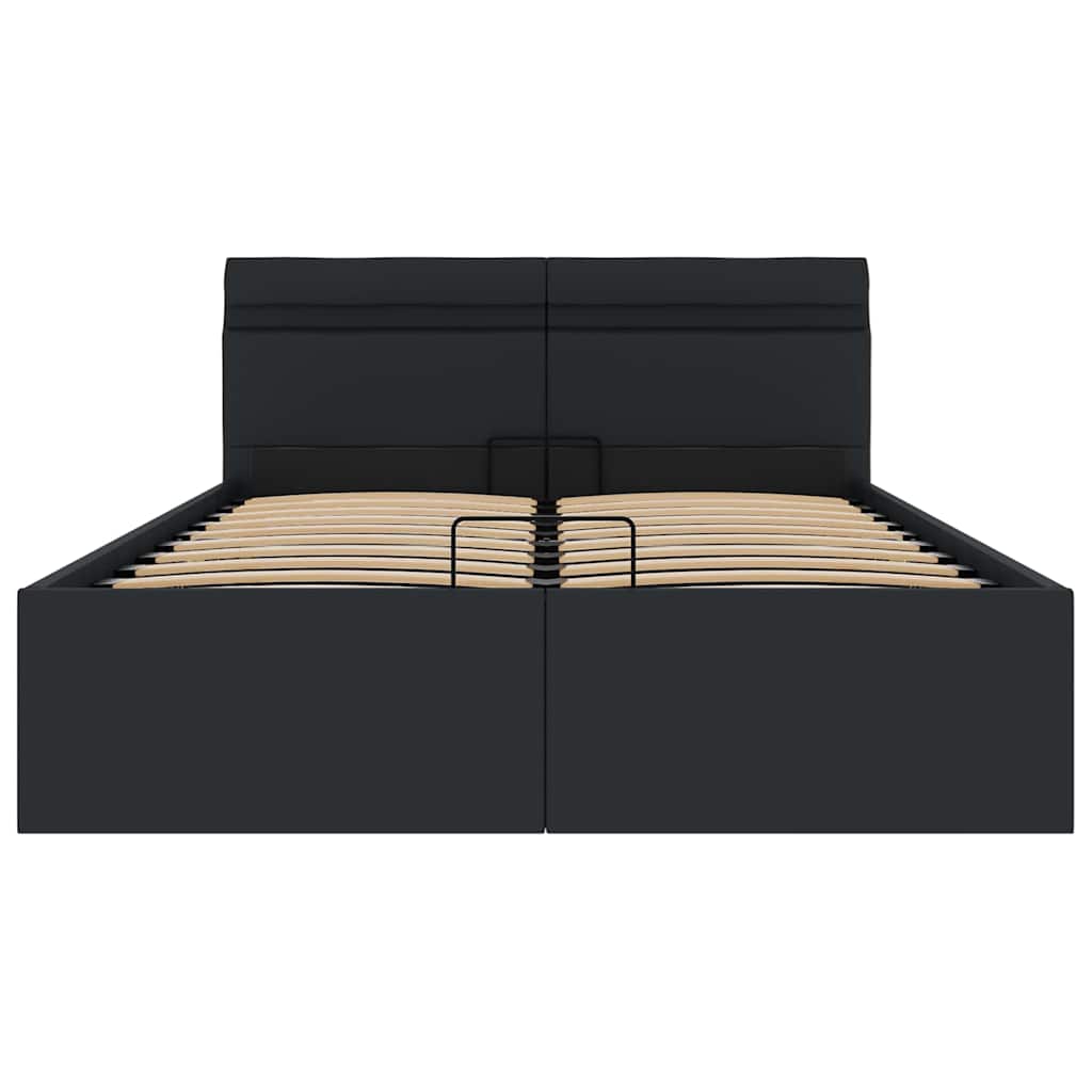 vidaXL Bett mit Bettkasten Hydraulisch LED Kunstleder 140x200 cm