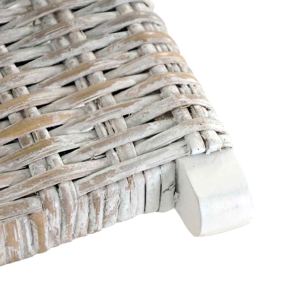 vidaXL Relaxstuhl Weiß Natur Kubu-Rattan und Massivholz Mahagoni