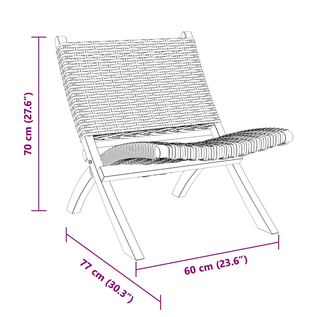 vidaXL Relaxstuhl Weiß Natur Kubu-Rattan und Massivholz Mahagoni