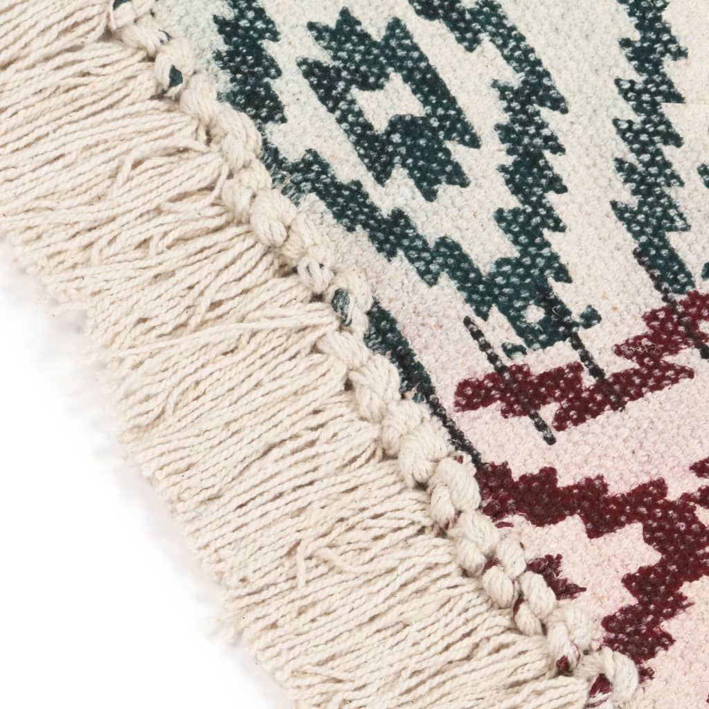 vidaXL Kelim-Teppich Handgewebt Baumwolle 120×180 cm Bedruckt