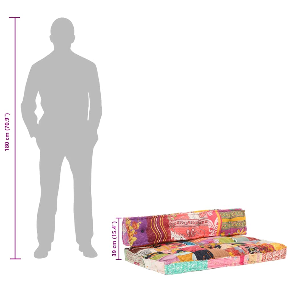 vidaXL Palettensofa-Auflage Mehrfarbig Stoff Patchwork