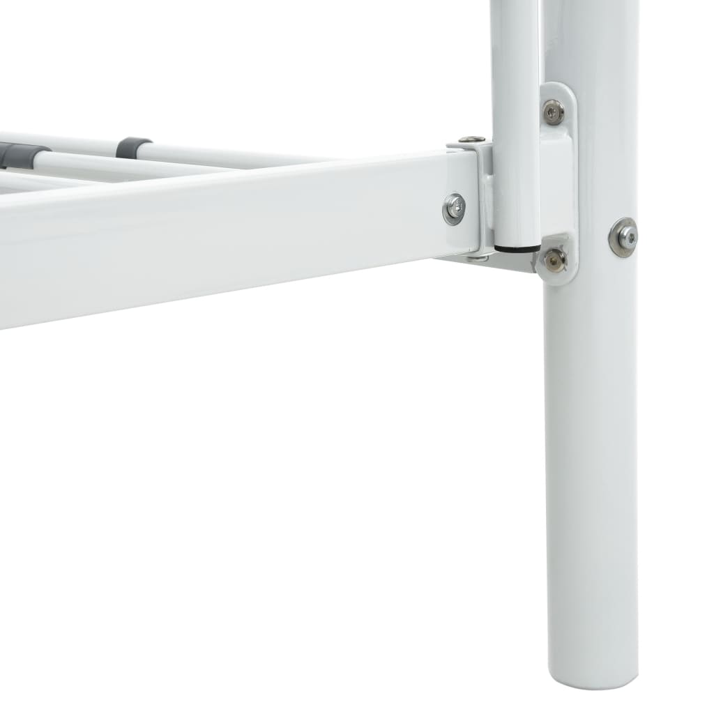 vidaXL Etagenbettgestell Weiß Metall 140x200 cm/90x200 cm