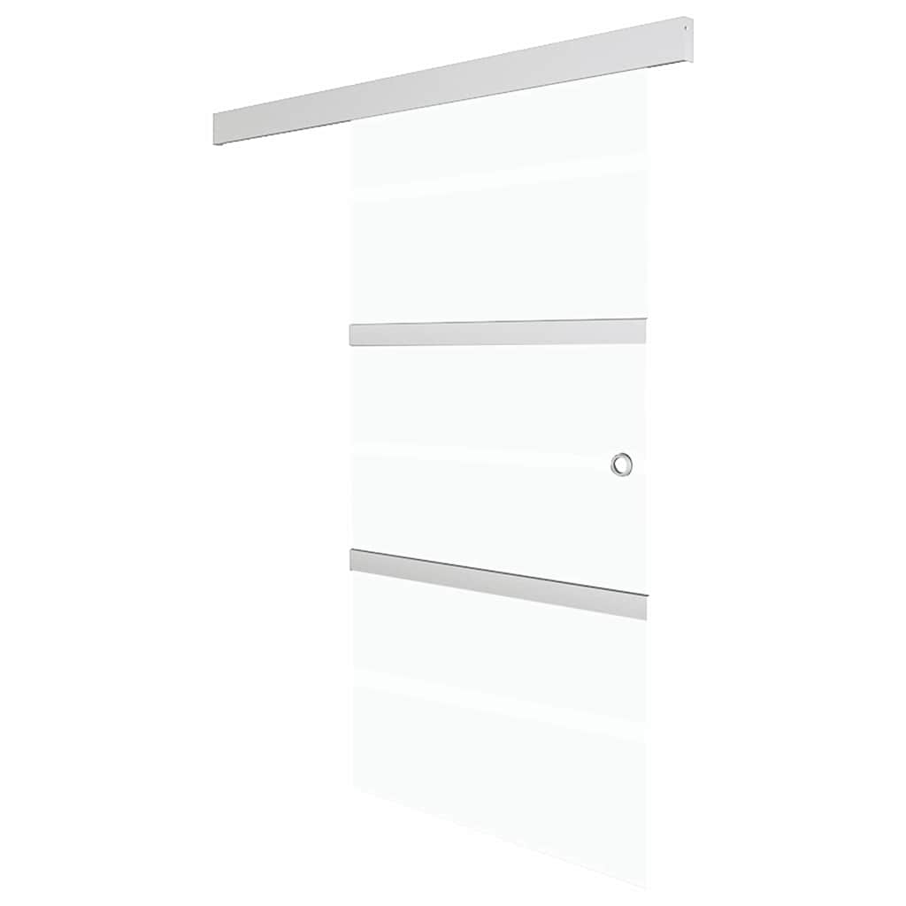 vidaXL Schiebetür ESG-Glas und Aluminium 76x212 cm Silbern