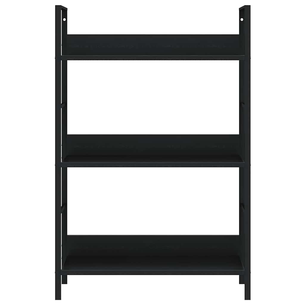 vidaXL Bücherregal 3 Regalböden Schwarz 60×27,6×90,5 cm Holzwerkstoff
