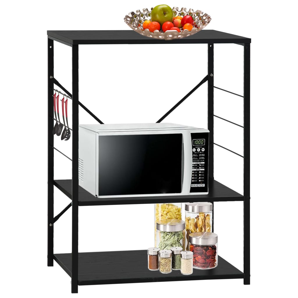 vidaXL Mikrowellenregal Schwarz 60×39,6×79,5 cm Holzwerkstoff