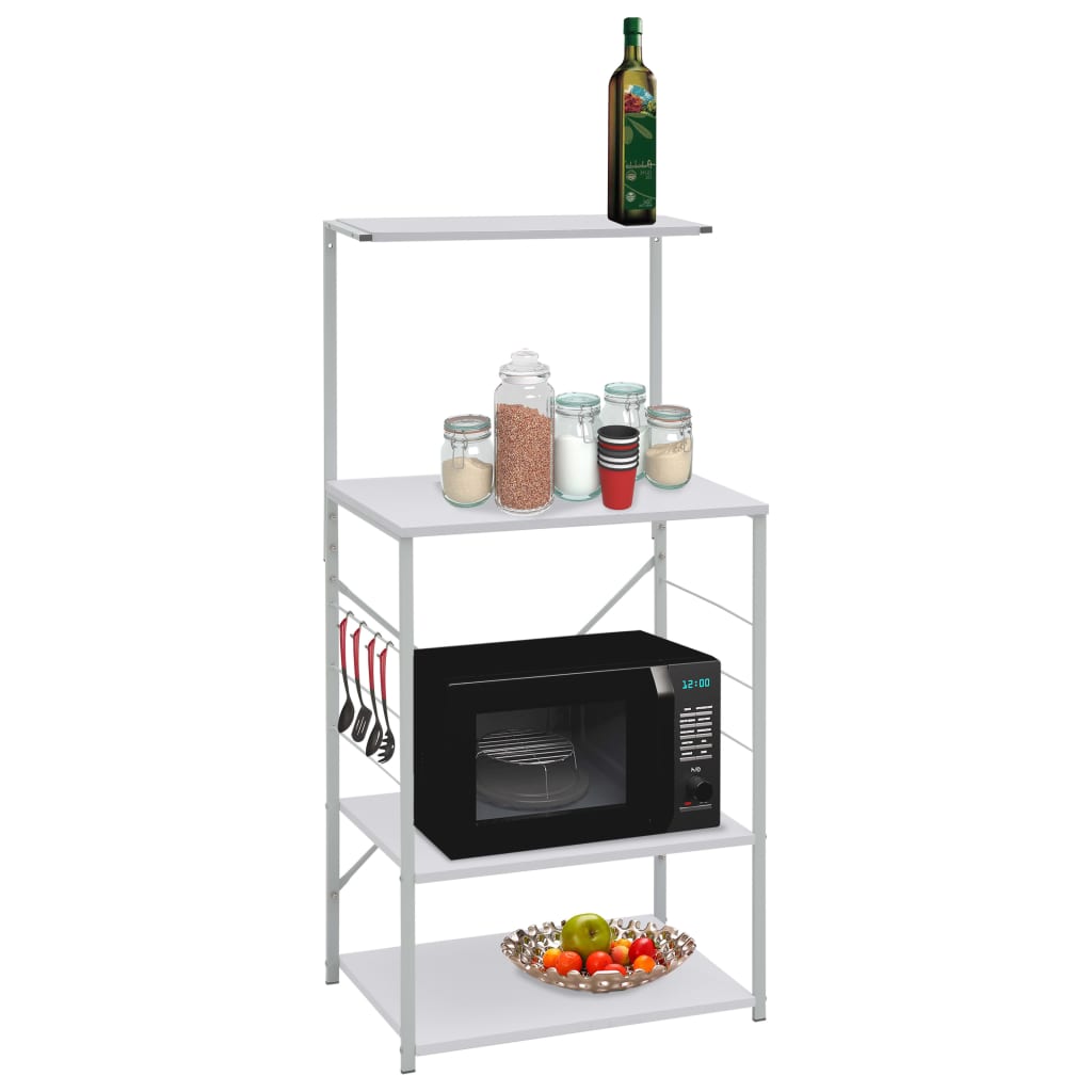 Mikrowellenregal Schwarz 60x39,6x123 cm Holzwerkstoff