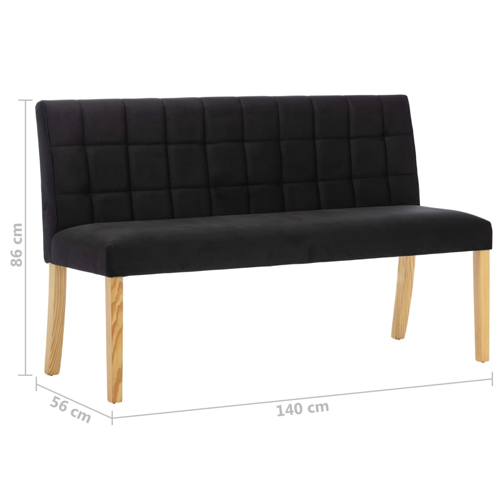vidaXL Bank 140 cm Schwarz Samt