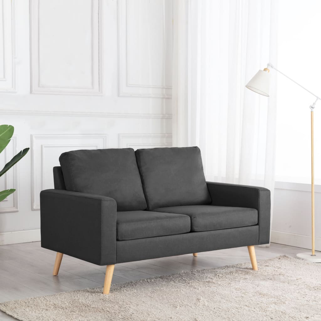 2-Sitzer-Sofa Hellgrau Stoff