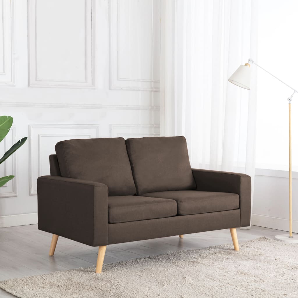 2-Sitzer-Sofa Hellgrau Stoff