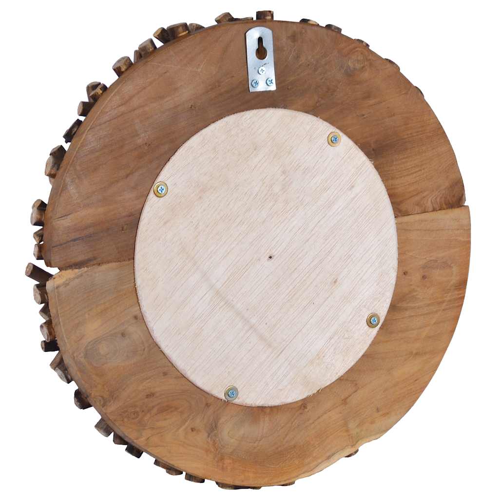 vidaXL Wandspiegel 40 cm Teak Rund