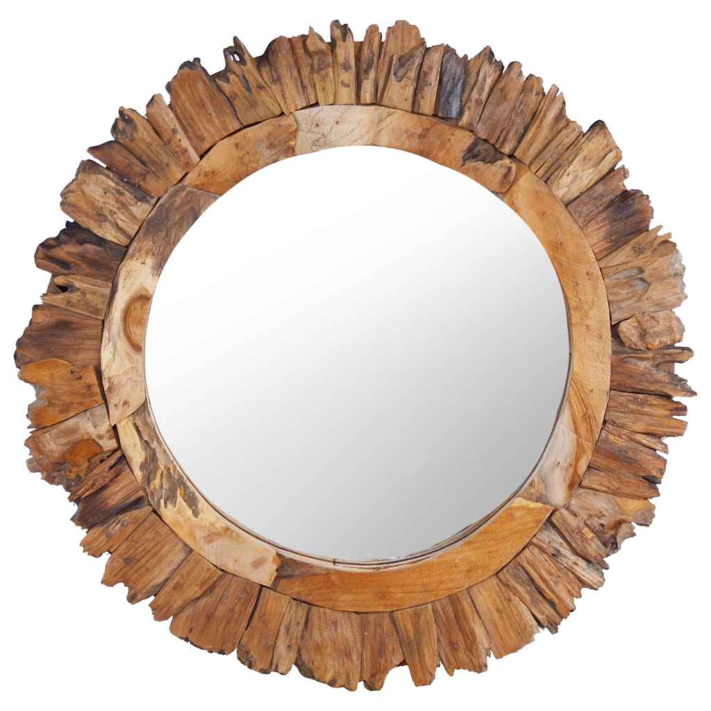 Wandspiegel 40 cm Teak Rund