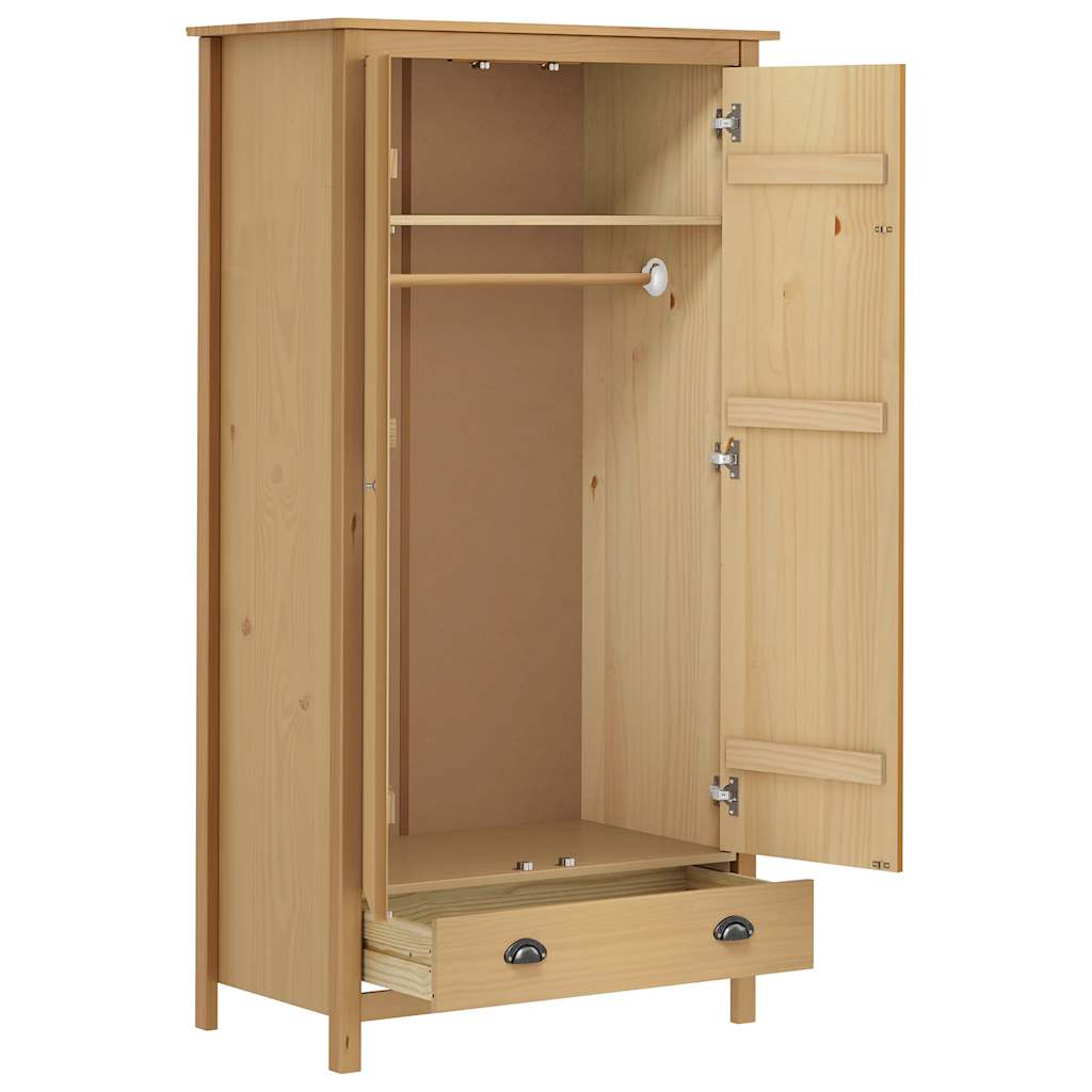 vidaXL Kleiderschrank mit 2 Türen Hill 89x50x170 cm Massivholz Kiefer