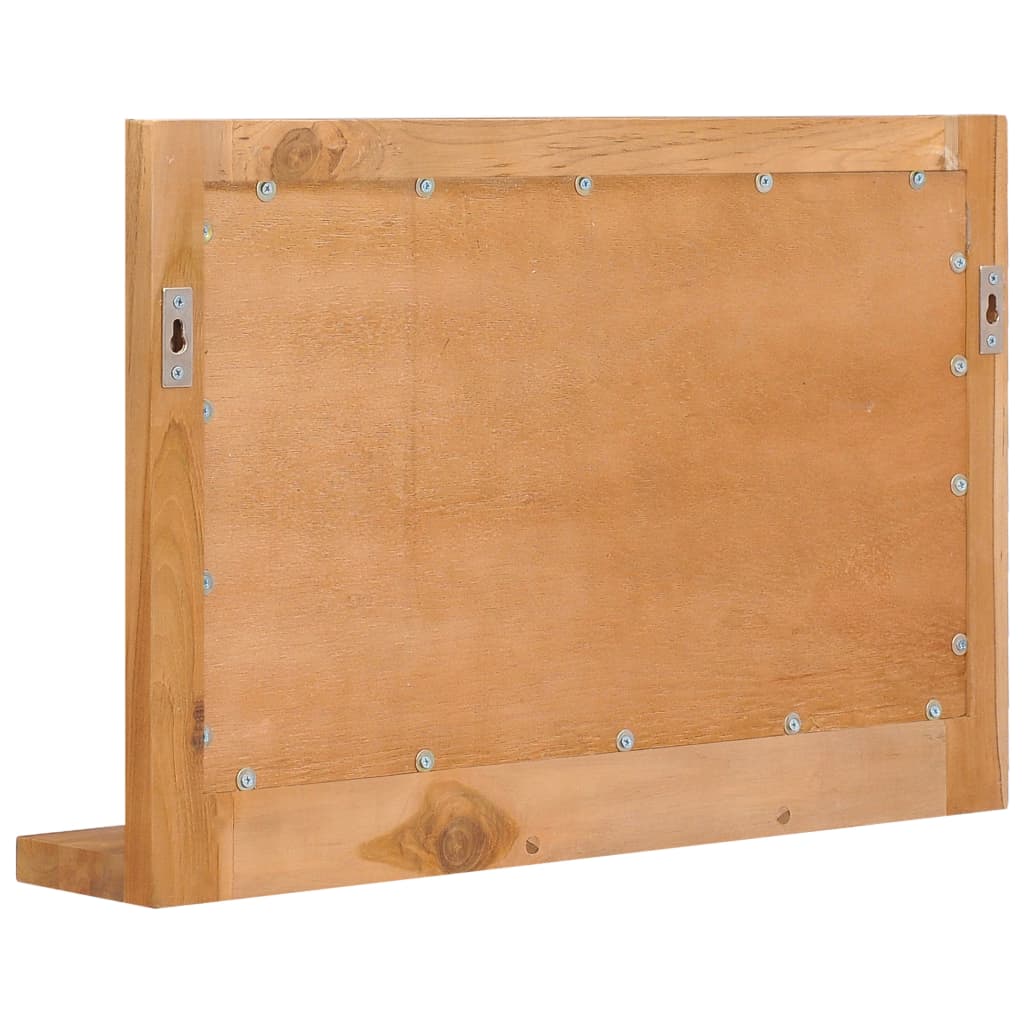 vidaXL Wandspiegel mit Regal 60×12×40 cm Teak Massivholz