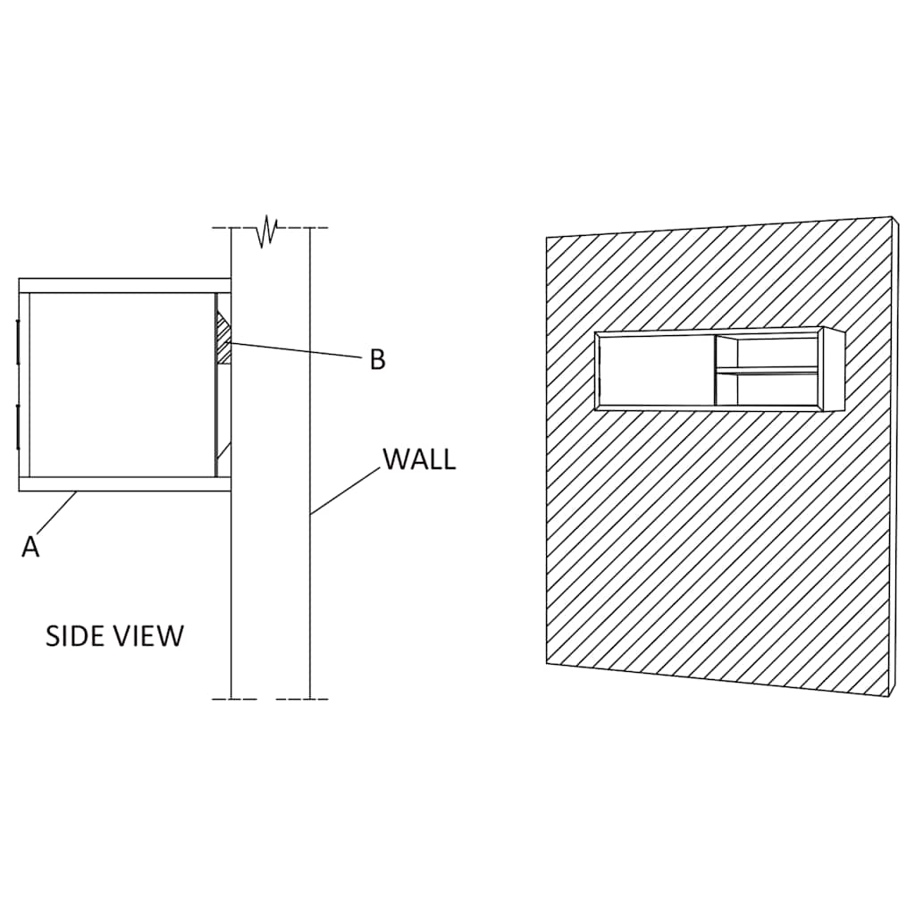 vidaXL Wand-TV-Schrank 90x30x30 cm Teak Massivholz
