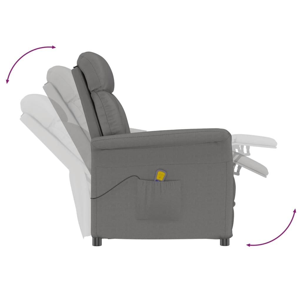 vidaXL Massagesessel Dunkelgrau Wildleder-Optik