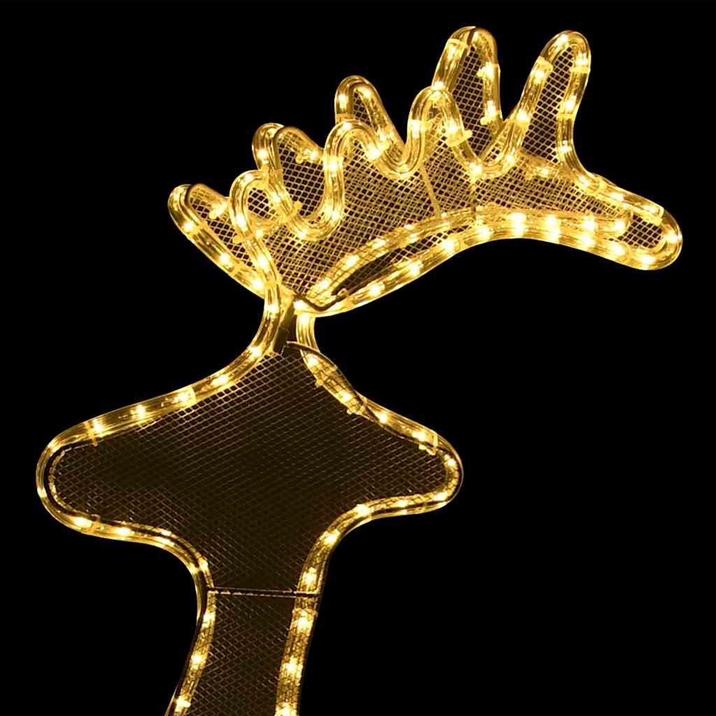 vidaXL Rentier Weihnachtsdekoration mit Mesh 306 LEDs 60x24x89 cm