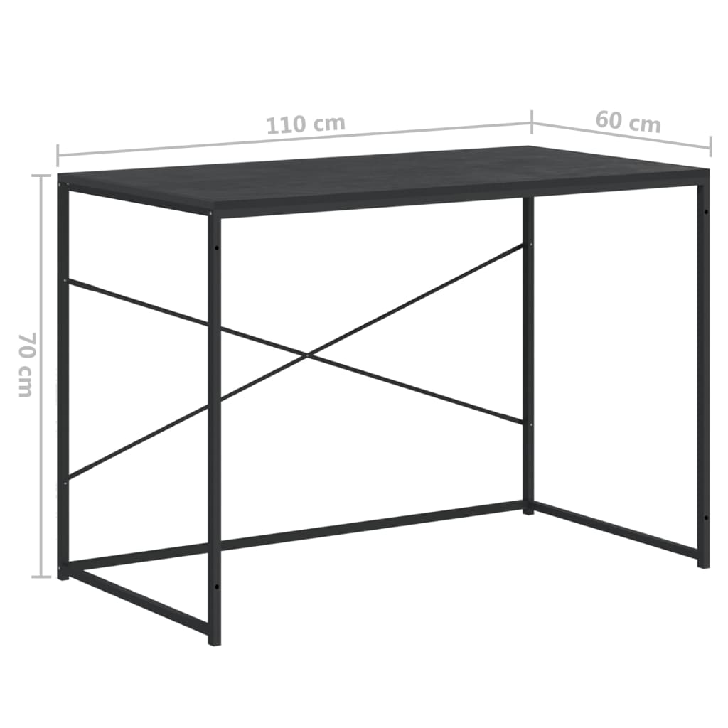 vidaXL Computertisch Schwarz 110x60x70 cm Holzwerkstoff