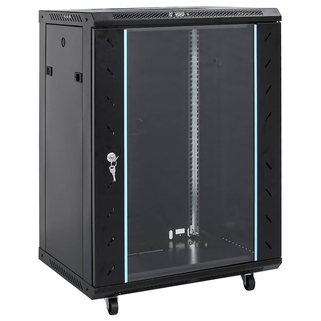 vidaXL 15HE Netzwerkschrank mit Schwenkfüßen 19" IP20 60x45x86 cm