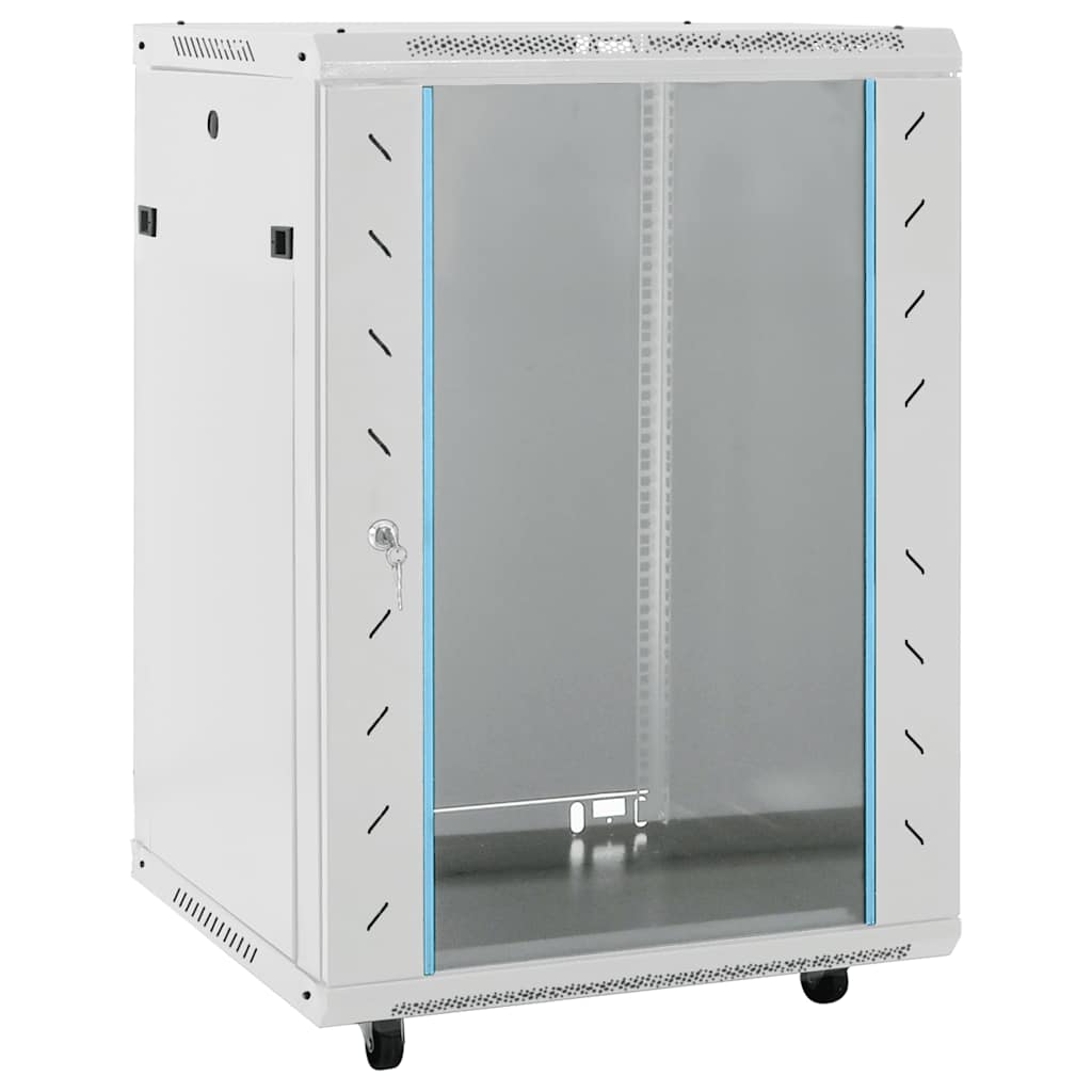 vidaXL 15HE Netzwerkschrank mit Schwenkfüßen 19" IP20 60x45x86 cm