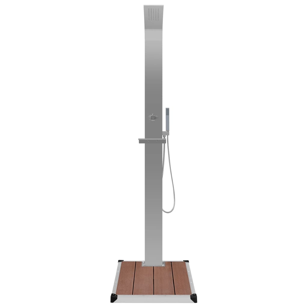 vidaXL Gartendusche mit Bodenelement WPC Edelstahl