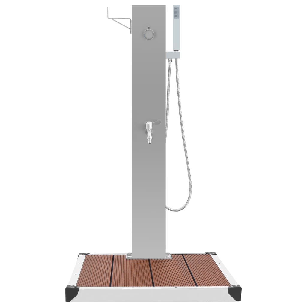 vidaXL Gartendusche mit Bodenelement WPC Edelstahl