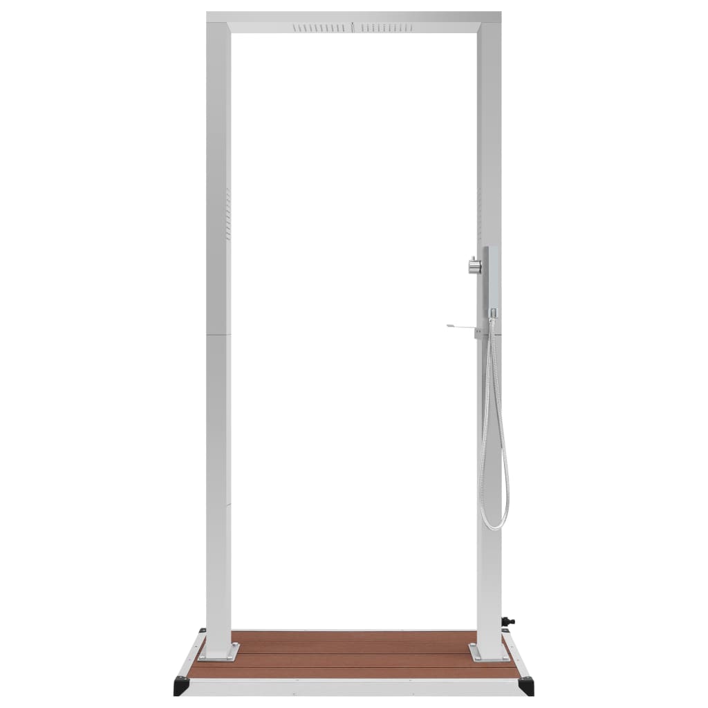 vidaXL Gartendusche mit Bodenplatte WPC Edelstahl