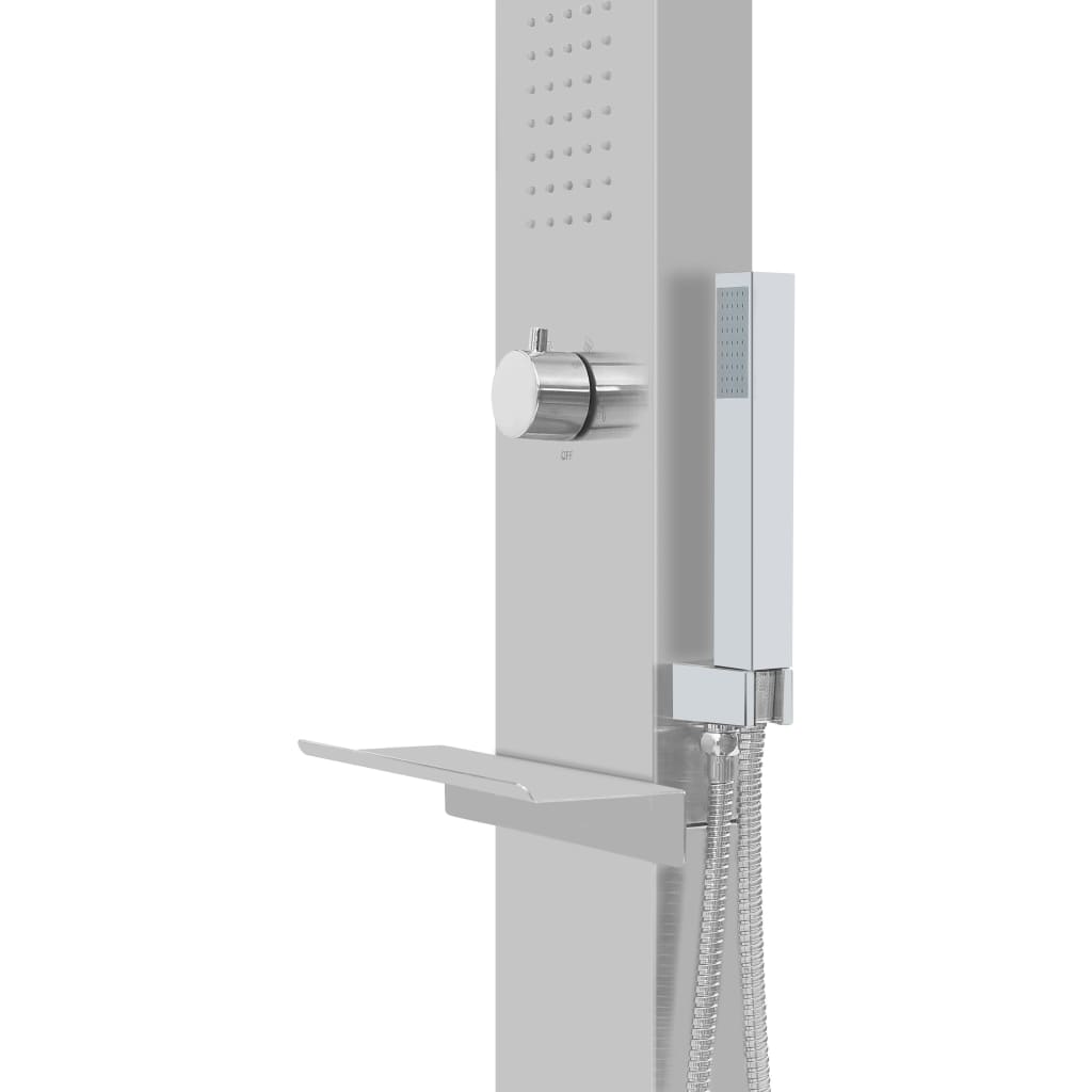 vidaXL Gartendusche mit Bodenplatte WPC Edelstahl