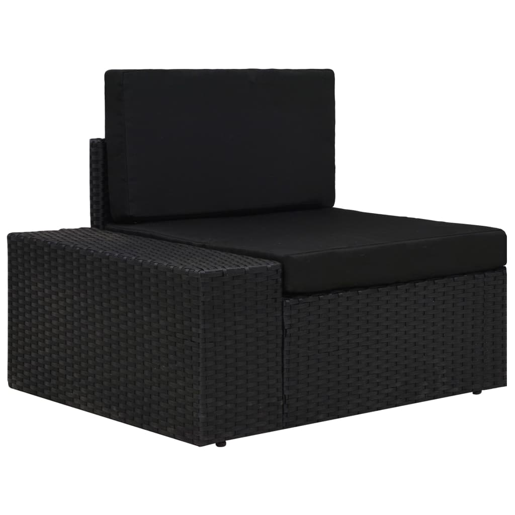 vidaXL 6-tlg. Garten-Lounge-Set Poly Rattan Schwarz