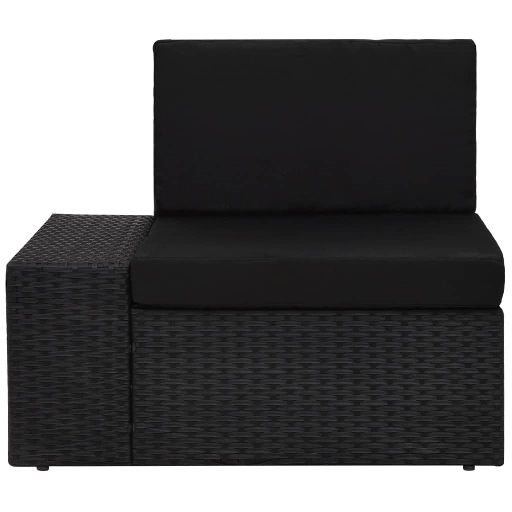 vidaXL 7-tlg. Garten-Lounge-Set Poly Rattan Schwarz