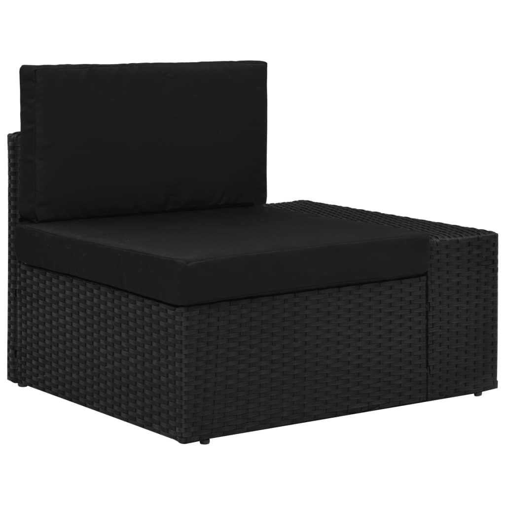 vidaXL 8-tlg. Garten-Lounge-Set Poly Rattan Schwarz