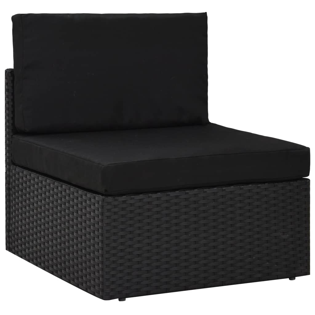 vidaXL 7-tlg. Garten-Lounge-Set Poly Rattan Schwarz