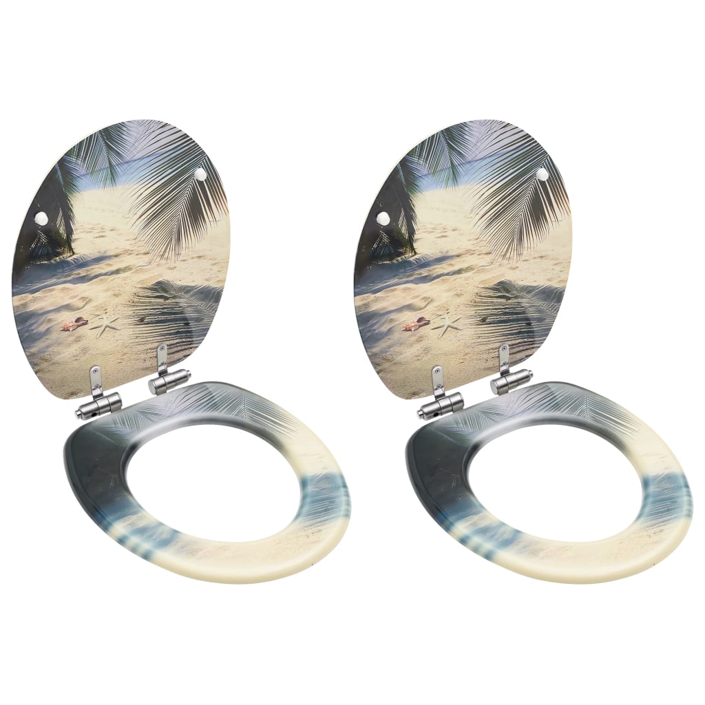 vidaXL Toilettensitz MDF Deckel Schlichtes Design Weiß