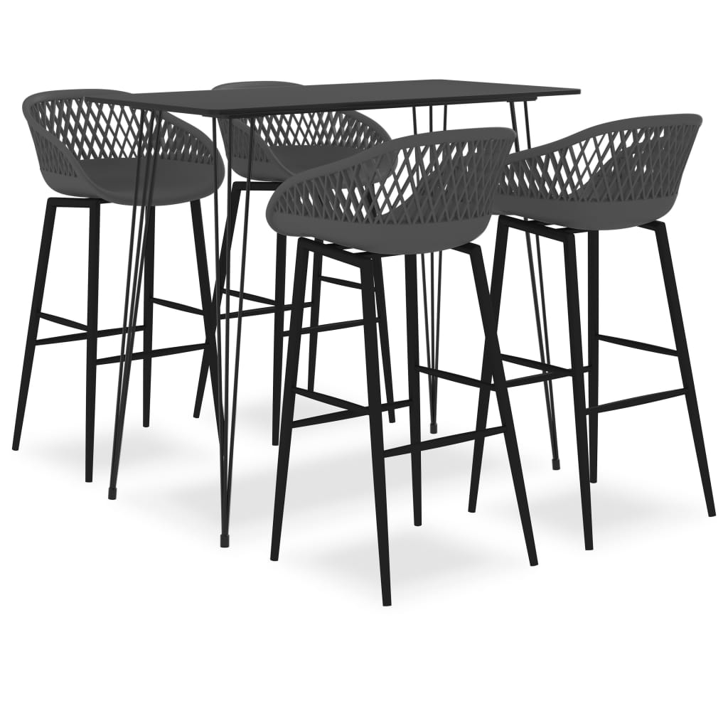 vidaXL 5-tlg. Bar-Set Schwarz