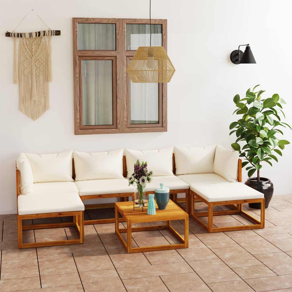 vidaXL 4-tlg. Garten-Lounge-Set mit Auflagen Massivholz Akazie