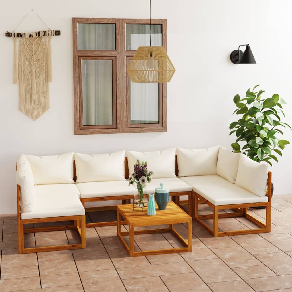 vidaXL 4-tlg. Garten-Lounge-Set mit Auflagen Massivholz Akazie