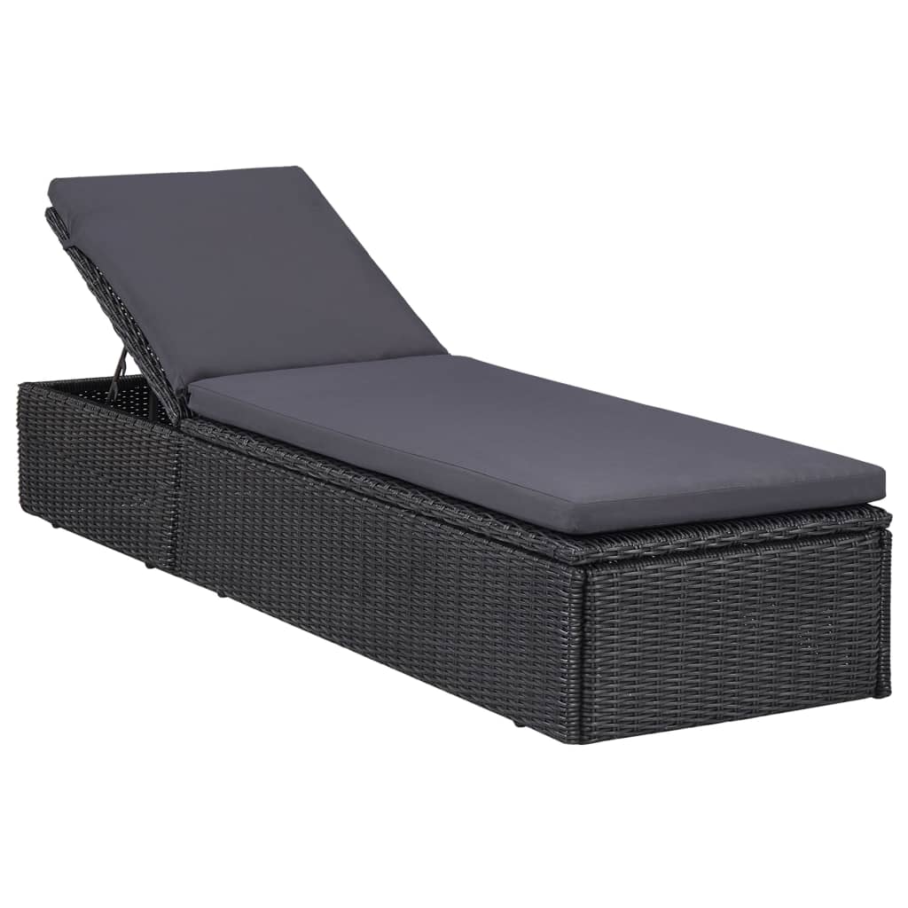 vidaXL 11-tlg. Garten-Essgruppe Poly Rattan Schwarz