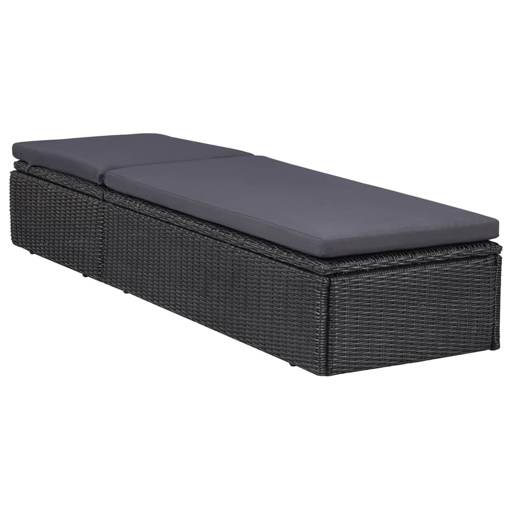 vidaXL 11-tlg. Garten-Essgruppe Poly Rattan Schwarz