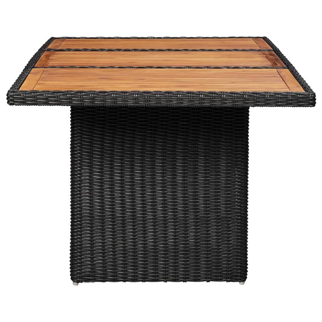 vidaXL 11-tlg. Garten-Essgruppe Poly Rattan Schwarz