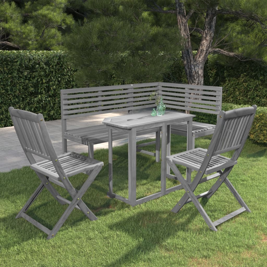 4-tlg. Bistro-Set Massivholz Akazie