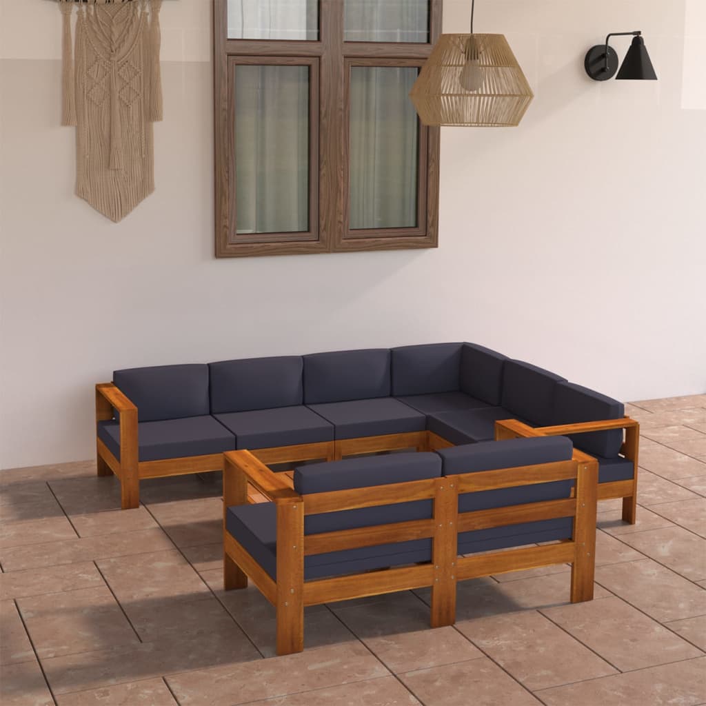 vidaXL 3-Sitzer-Gartensofa mit Cremeweißen Auflagen Massivholz Akazie