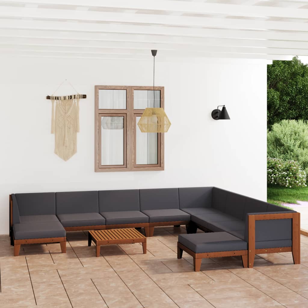 vidaXL 7-tlg. Garten-Lounge-Set mit Kissen Massivholz Akazie